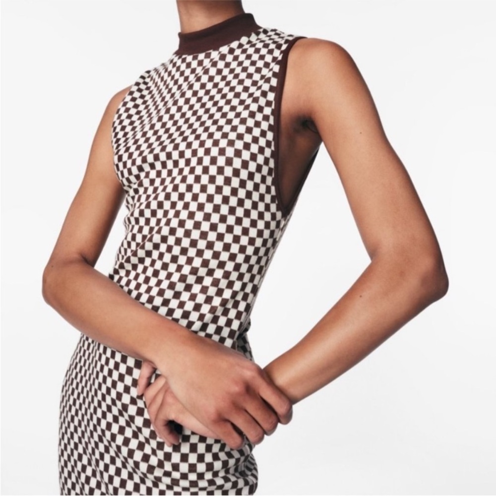 Zara checkered midi dress